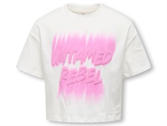 Kids ONLY t-shirt cloud dancer with pink print  